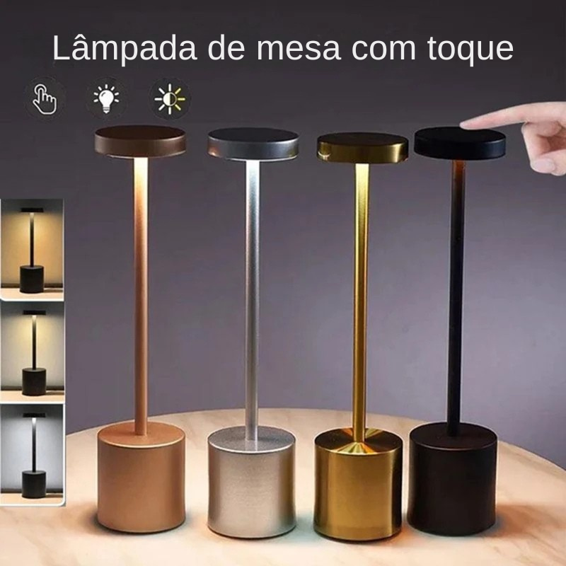Luminária de Mesa Recarregável USB